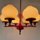 6 pendant lamps in glass and burgundy brass by Hans-Agne Jakobsson, 1960s, Sweden