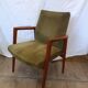 Fauteuil de bureau scandinave en teck et velours vert