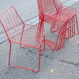 6 wired metal mesh chairs