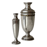 Pair of antique silver-plated vases