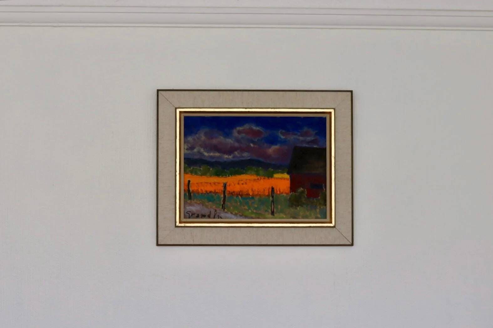 Original Mid Century Swedish Oil on Panel – “Field” by Svan Grandin