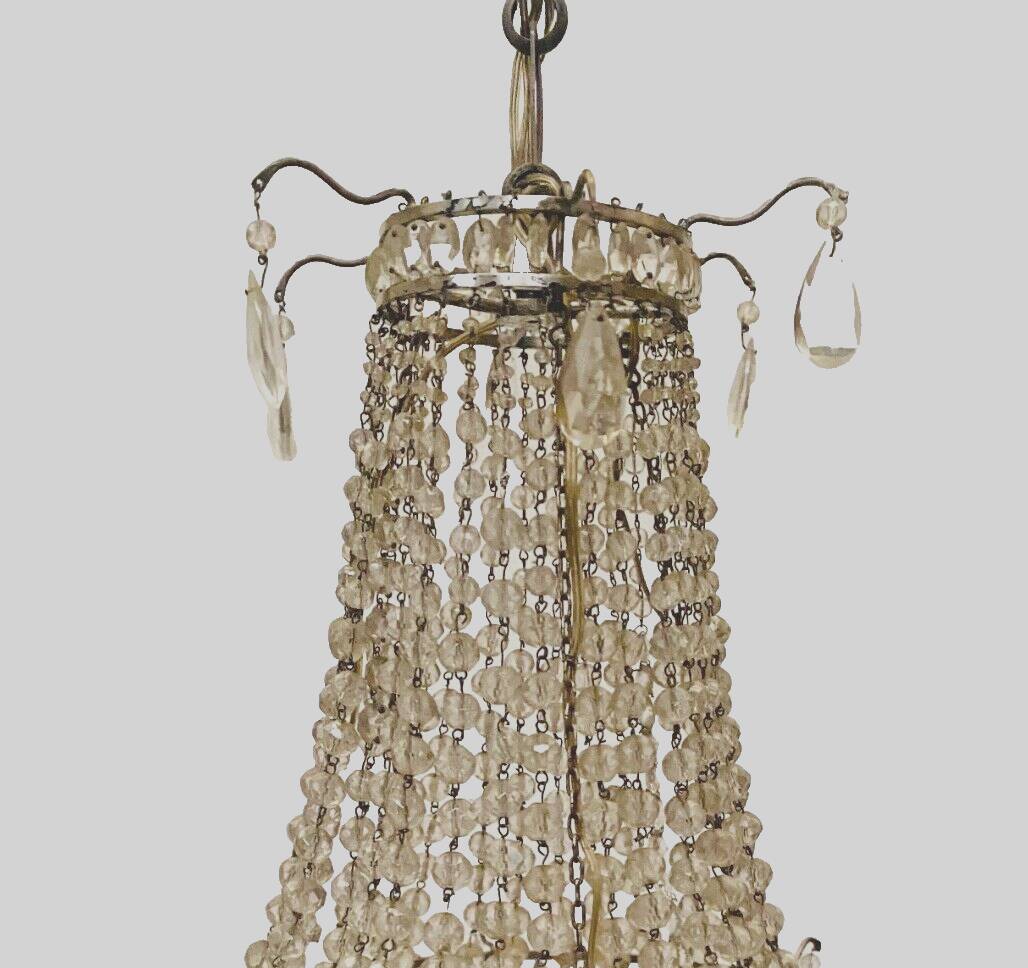 Louis XV style basket chandelier with 20th century tassels