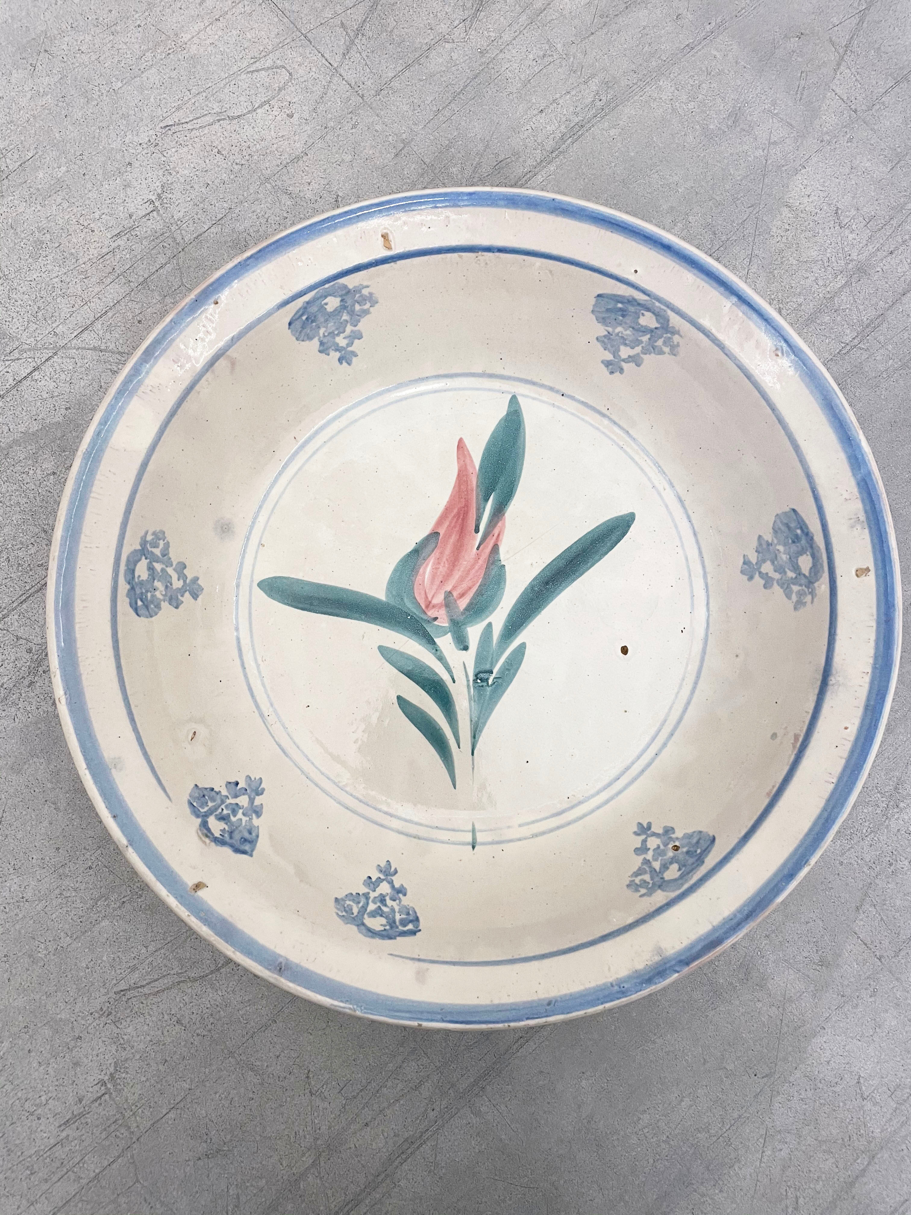 Vintage L Floral Motif Bowl