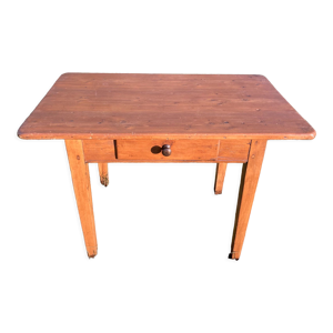 Table de ferme en bois - massif tiroir