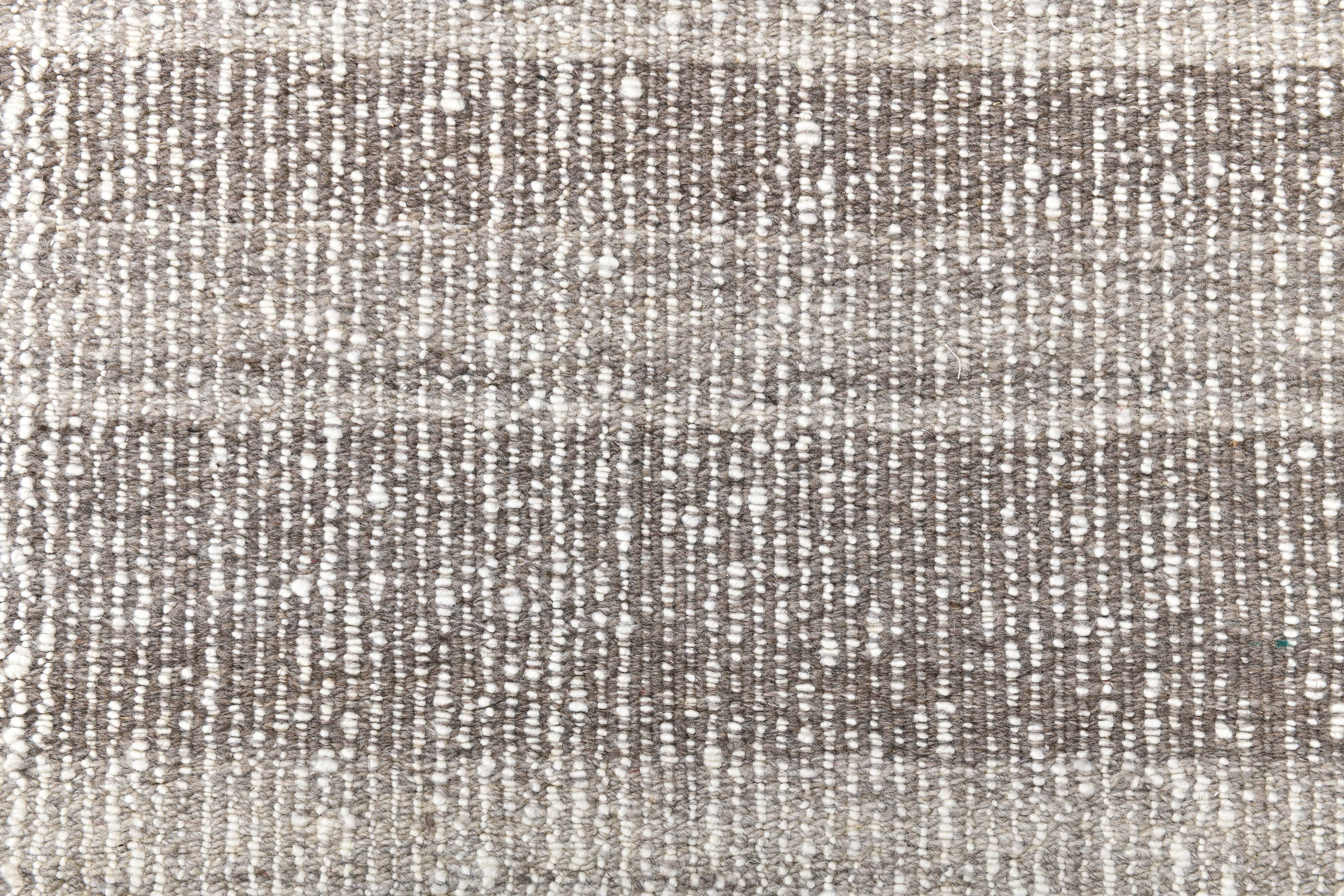 Brown Cream Runner rug, wool corridor kilim carpet  71x246 cm