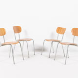 Set of 4 Danish school chairs from the 1960s