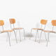 Set of 4 Danish school chairs from the 1960s