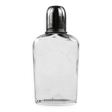 Art Deco hip flask, crystal, France, 1930s