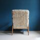 Vintage Armchair Mid-Century Beige Faux Fur Restored