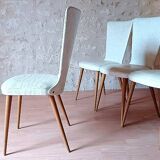 4 vintage Baumann Essor chairs in wood and skai from the 1960s