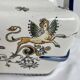 Planter, cache pot, Gien earthenware, rich decoration, Italian Renaissance, winged angel, antique decoration