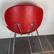 Fauteuil lounge rouge style Pierre Paulin 1980