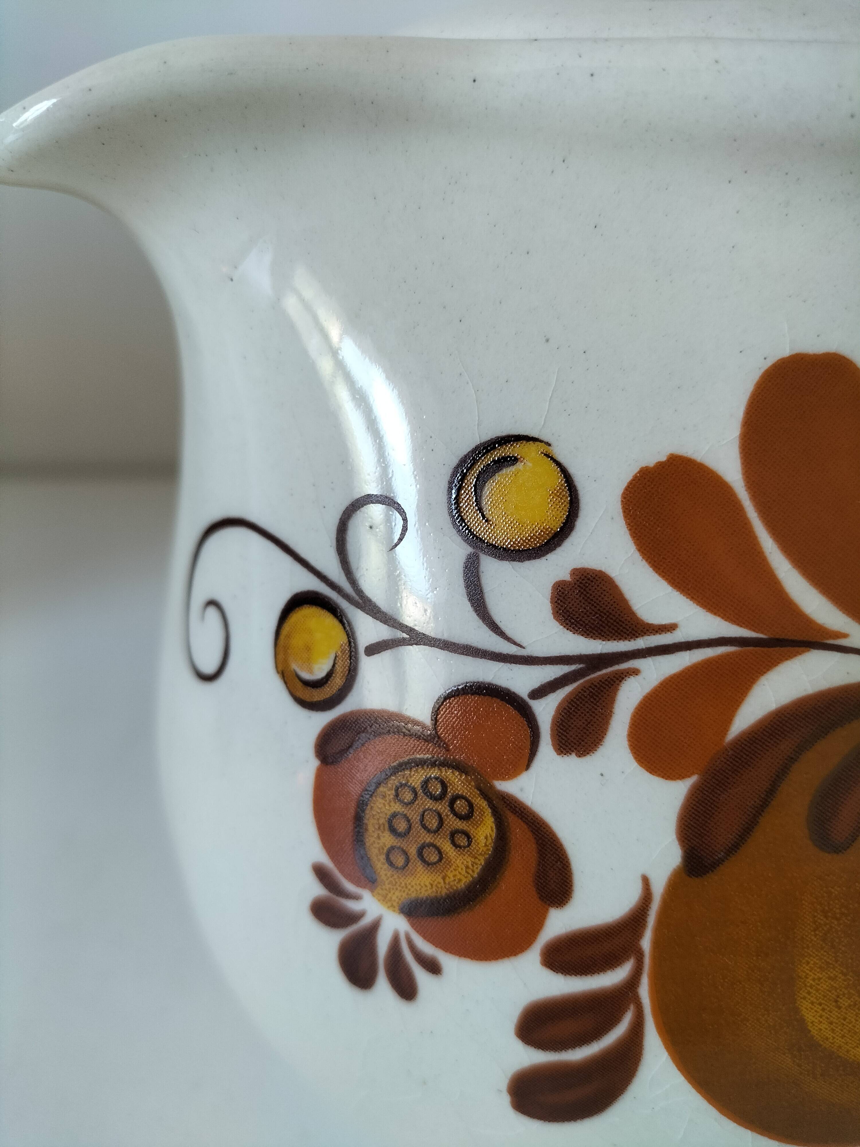Brown floral patterned teapot from the 1970s.