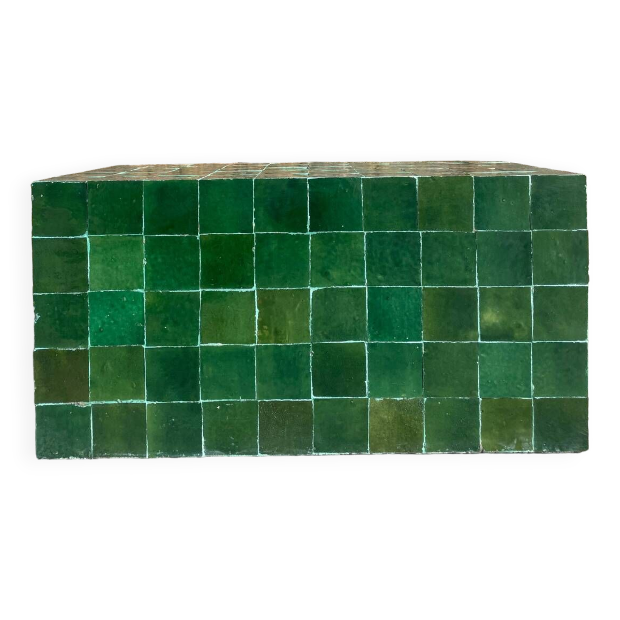 Bottle green modern Zellige coffee table