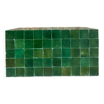 Modern bottle green Zellige coffee table