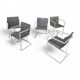 4 x Pierre Mazairac & Karel Boonzaaijer, Hennie de Jong int, grey fabric, white steel, 1970s