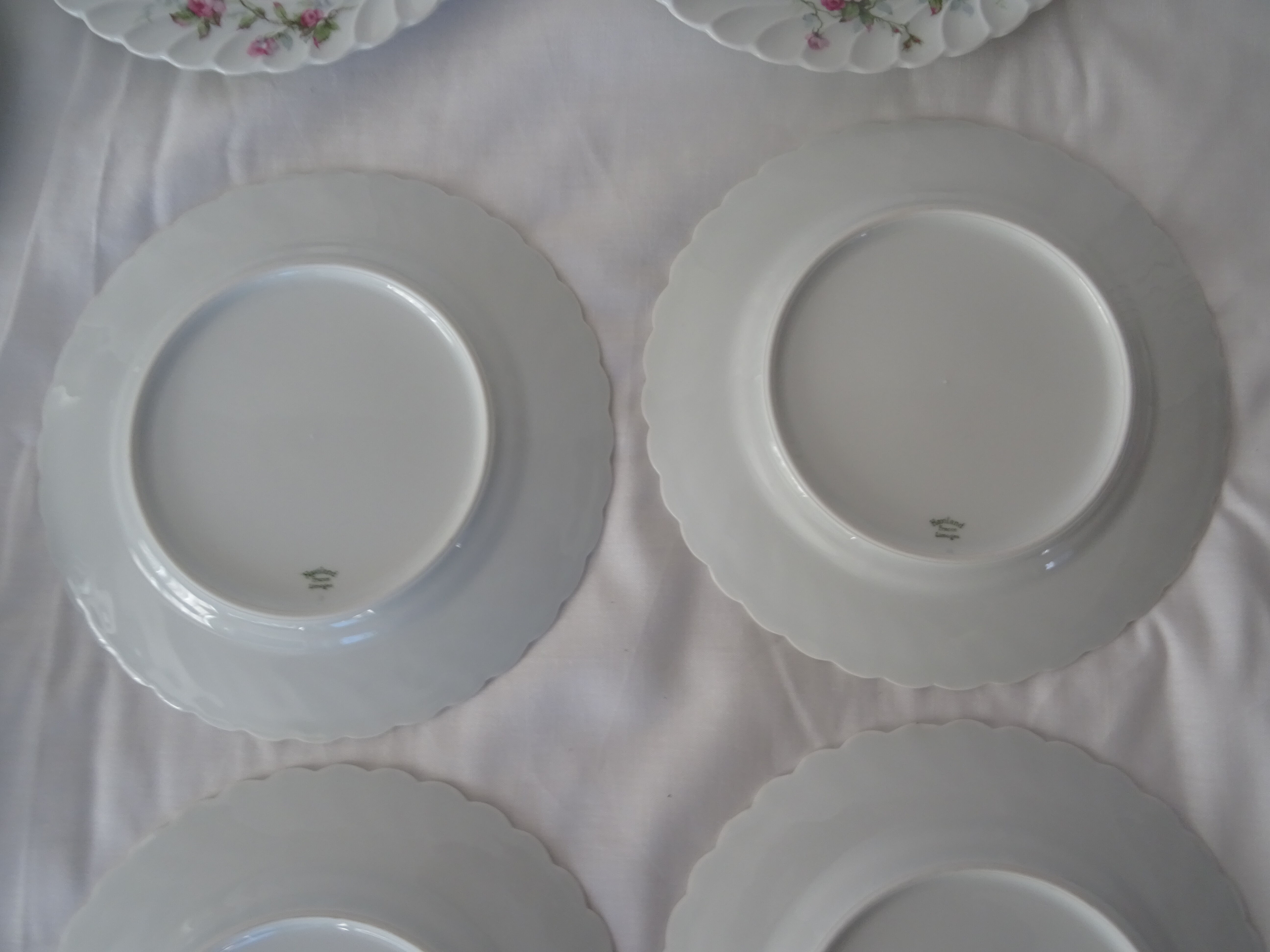 8 flat plates Haviland 426112 Sylvie flowers small roses Limoges