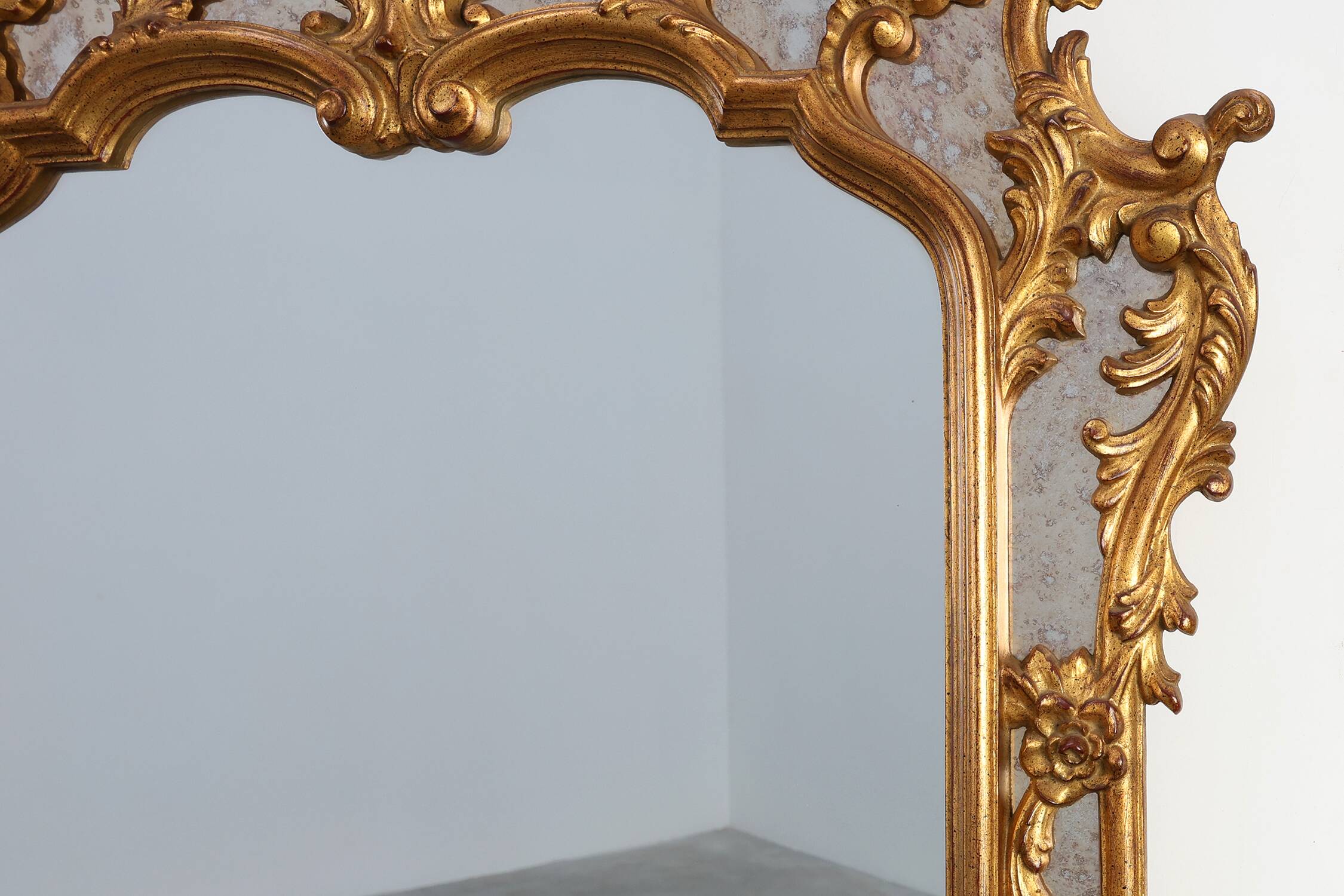 20th century large gilded baroque style mirror by Deknudt, Belgium