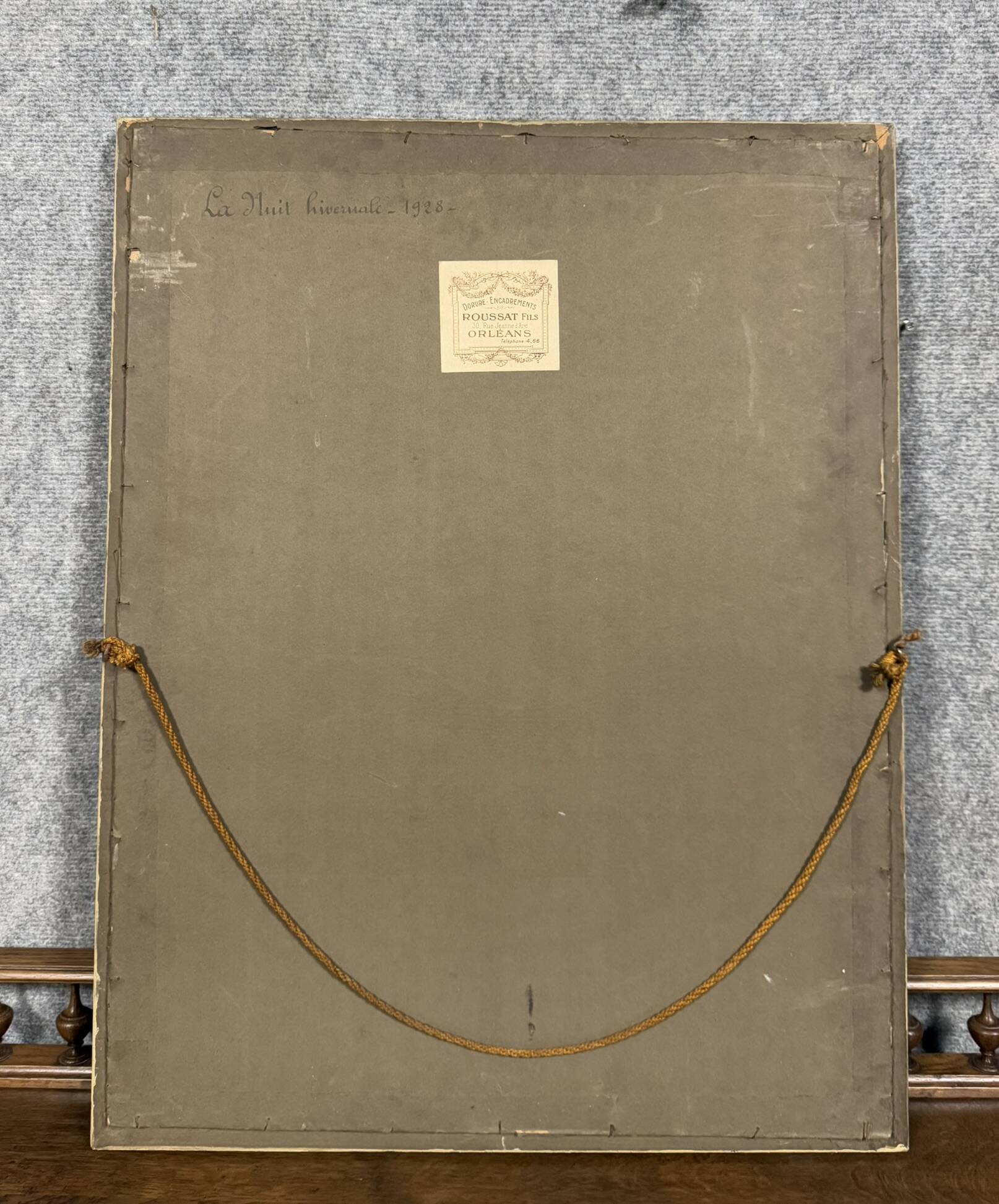 G.Boizot: Tableau école française "La nuit hivernale" daté 1928