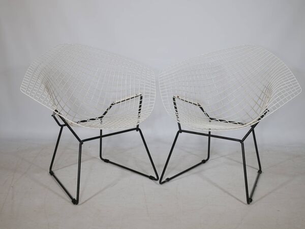 Chaise Diamond par Harry Bertoia pour Knoll, lot de 2, années 1950/60 Chaise longue en fil de fer