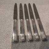 5 silver-plated table knives by Christofle, Triade pattern