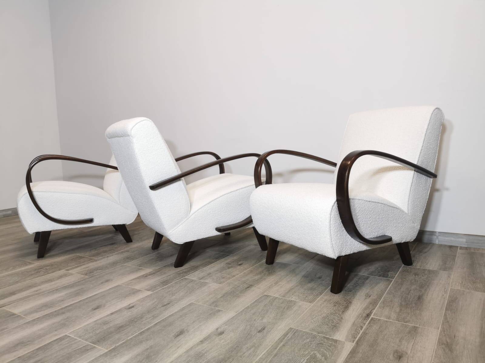 Set de 3 fauteuils par Jindrich Halabala, 1940s