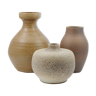 Vases en céramique émaillés brun du milieu du siècle d'Allemagne, lot de 3