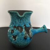 Ceramic pitcher in blue and black color "sea foam"