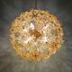 Large Sputnik chandelier in brass and amber Murano glass, SiSche, 1960.
