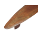 Large boomerang coffee table in natural wood, 206 cm