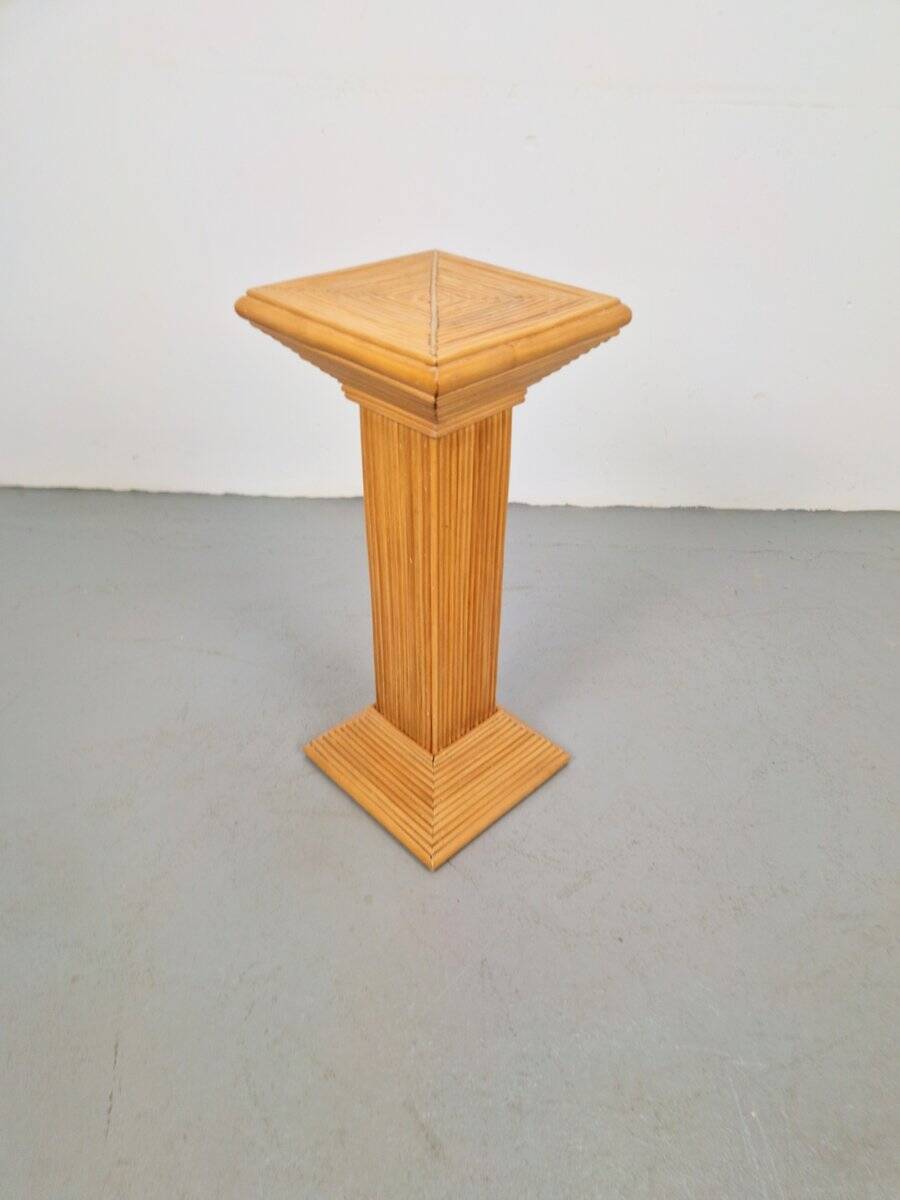 Vintage Rattan Pedestal from Vivai del Sud, 1980s