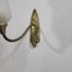 Vintage art deco wall light in opaline and brass
