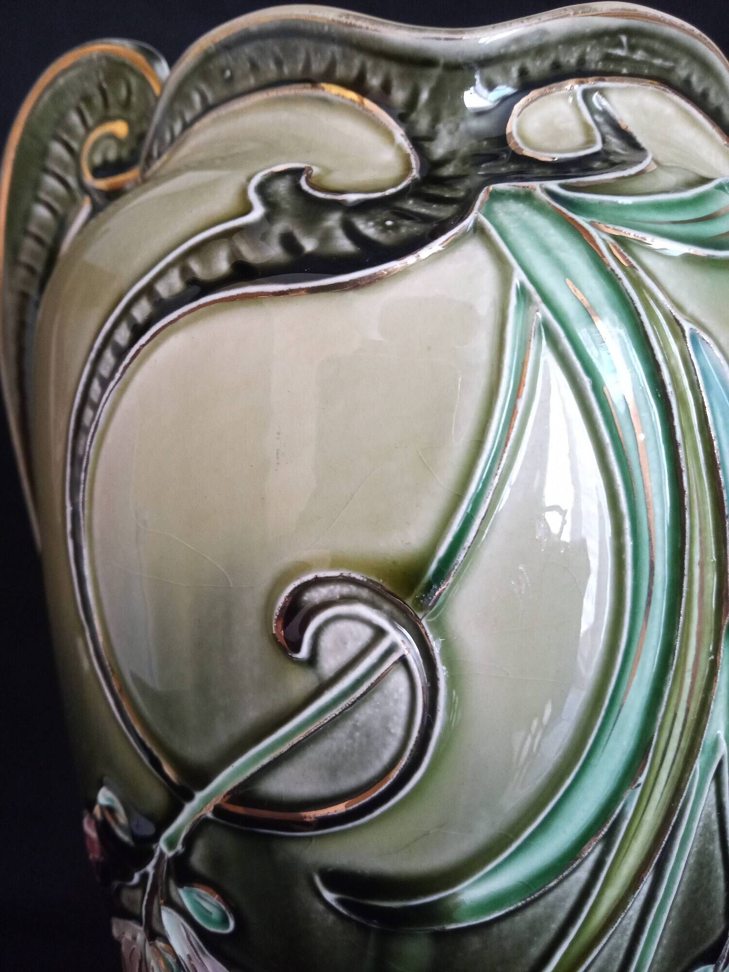 Gustave de Bruyn Art Nouveau earthenware vase by Fives Lille