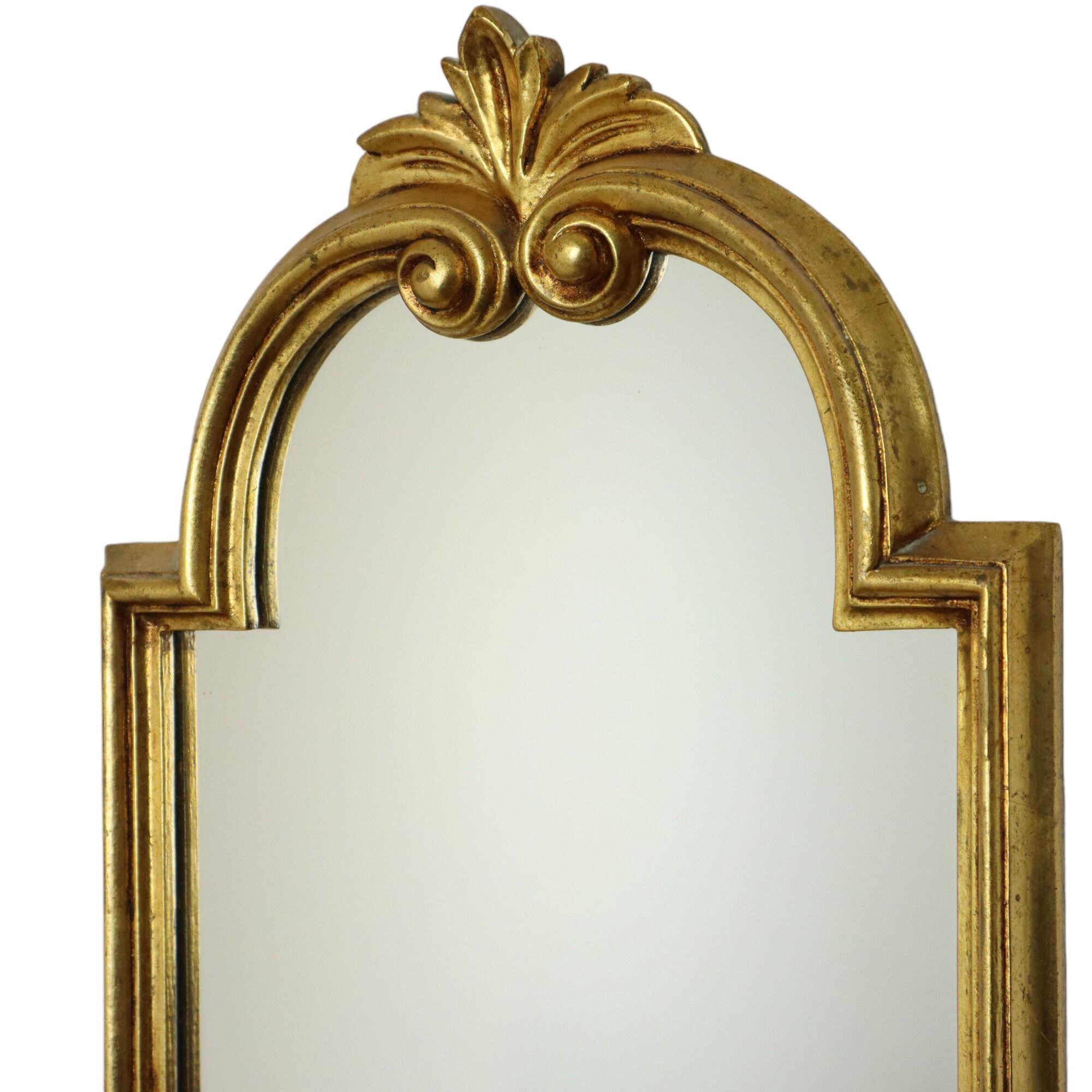 French Wall Mirror Hall Mirror Gold Plated Classic Acanthus Crown 93cm