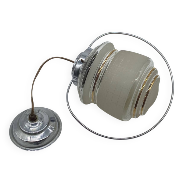 Lustre / luminaire / suspension art déco, vintage, chrome