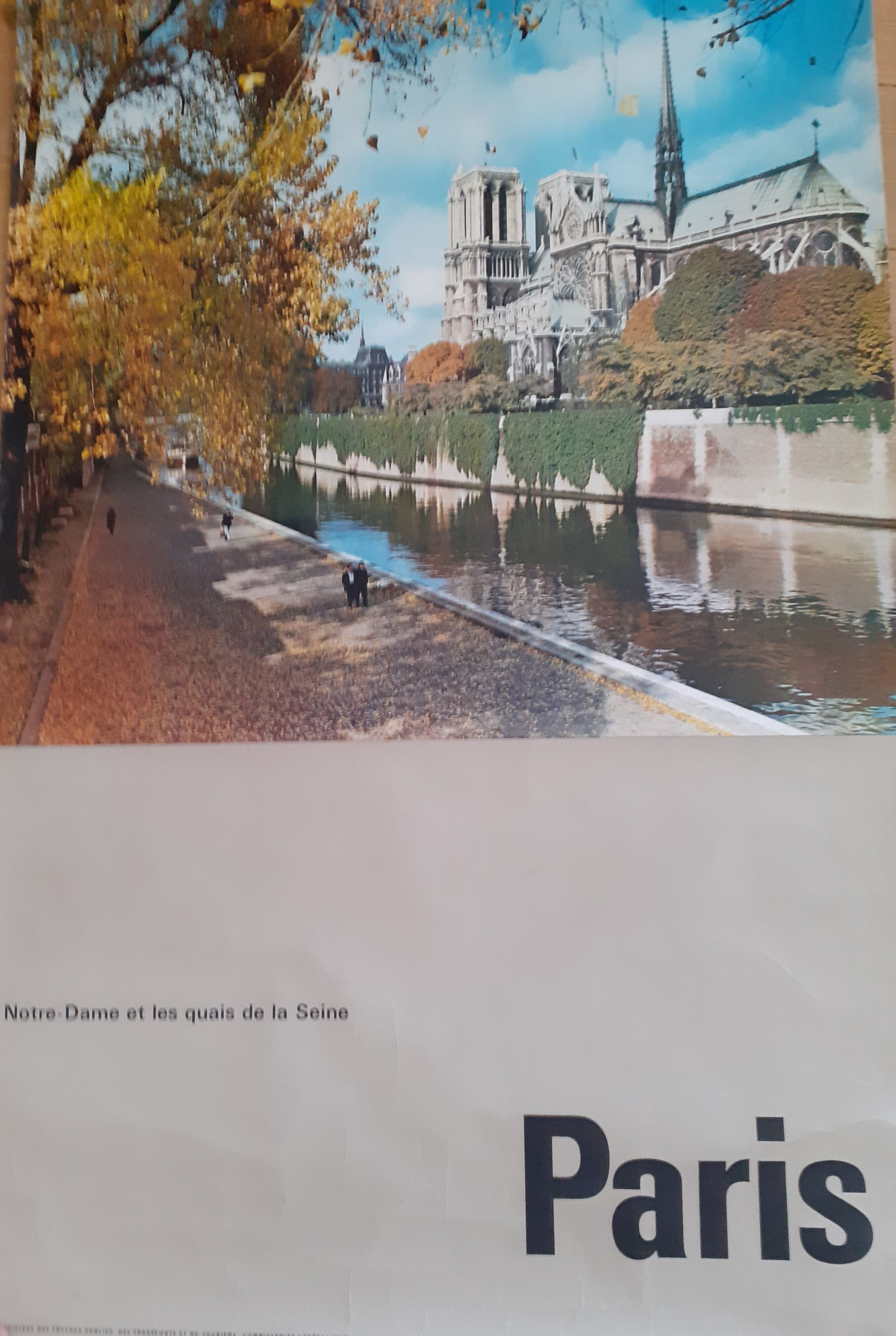 Poster Paris Notre-Dame quais de Seine 60s