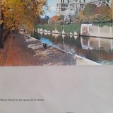Poster Paris Notre-Dame quais de Seine 60s