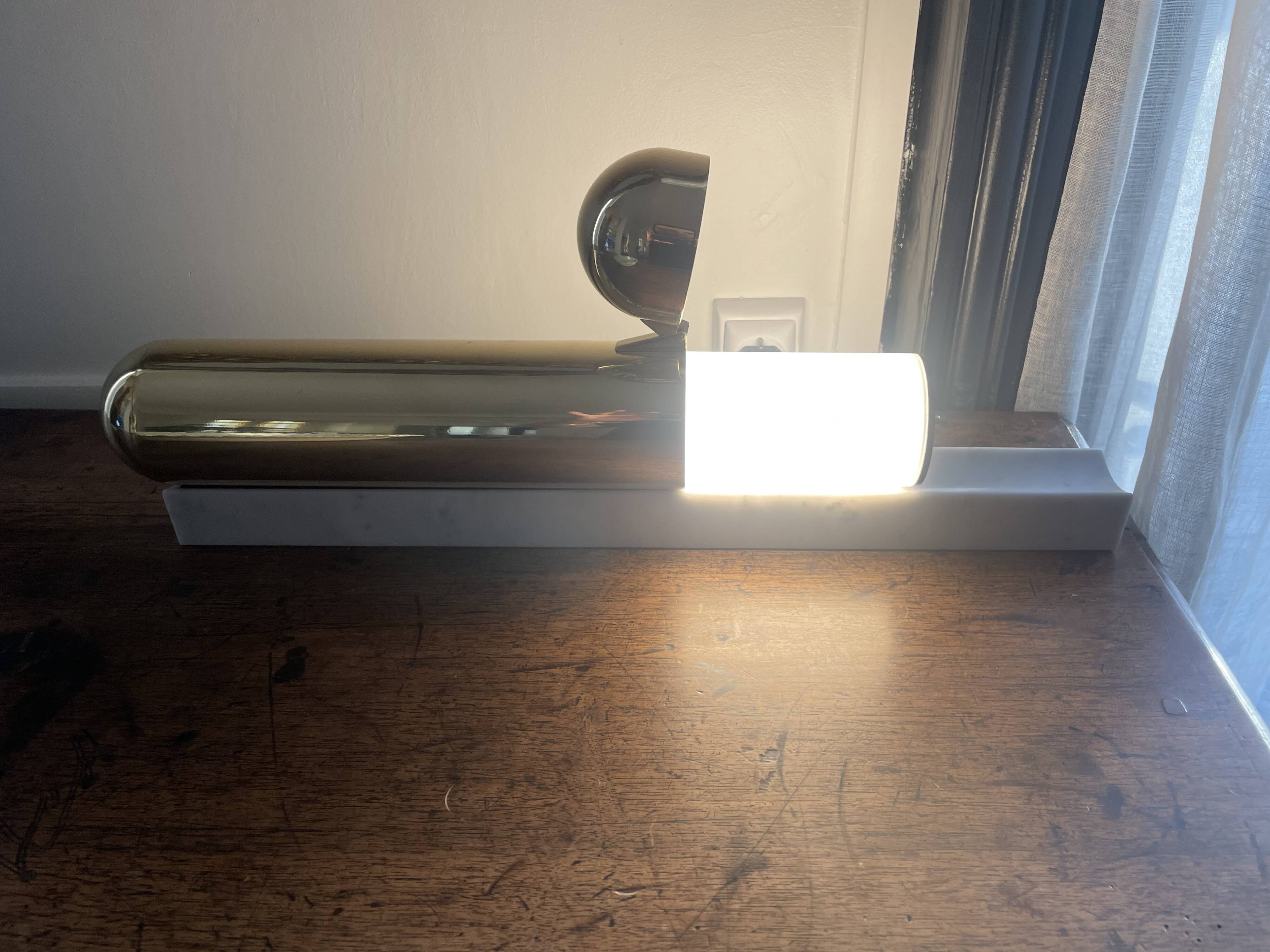 Brass and marble table lamp