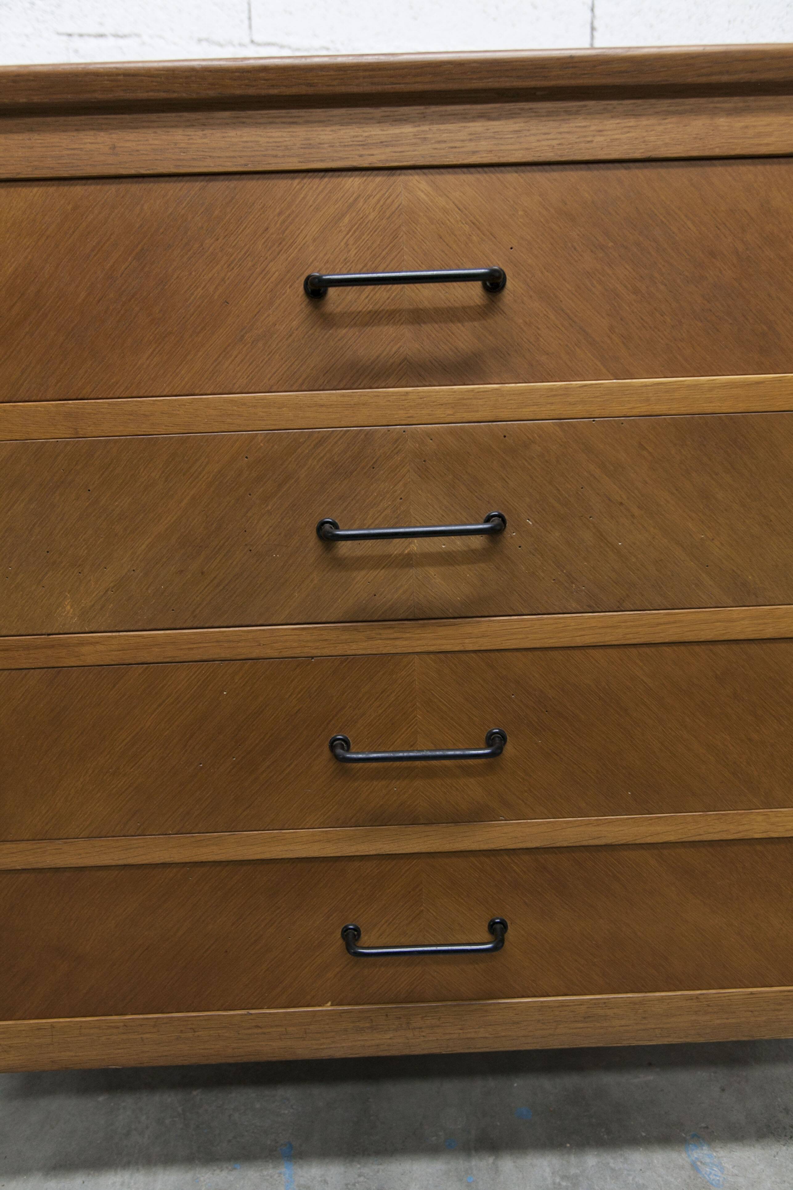 Scandinavian chest of drawers 1960 light oak clean and solid