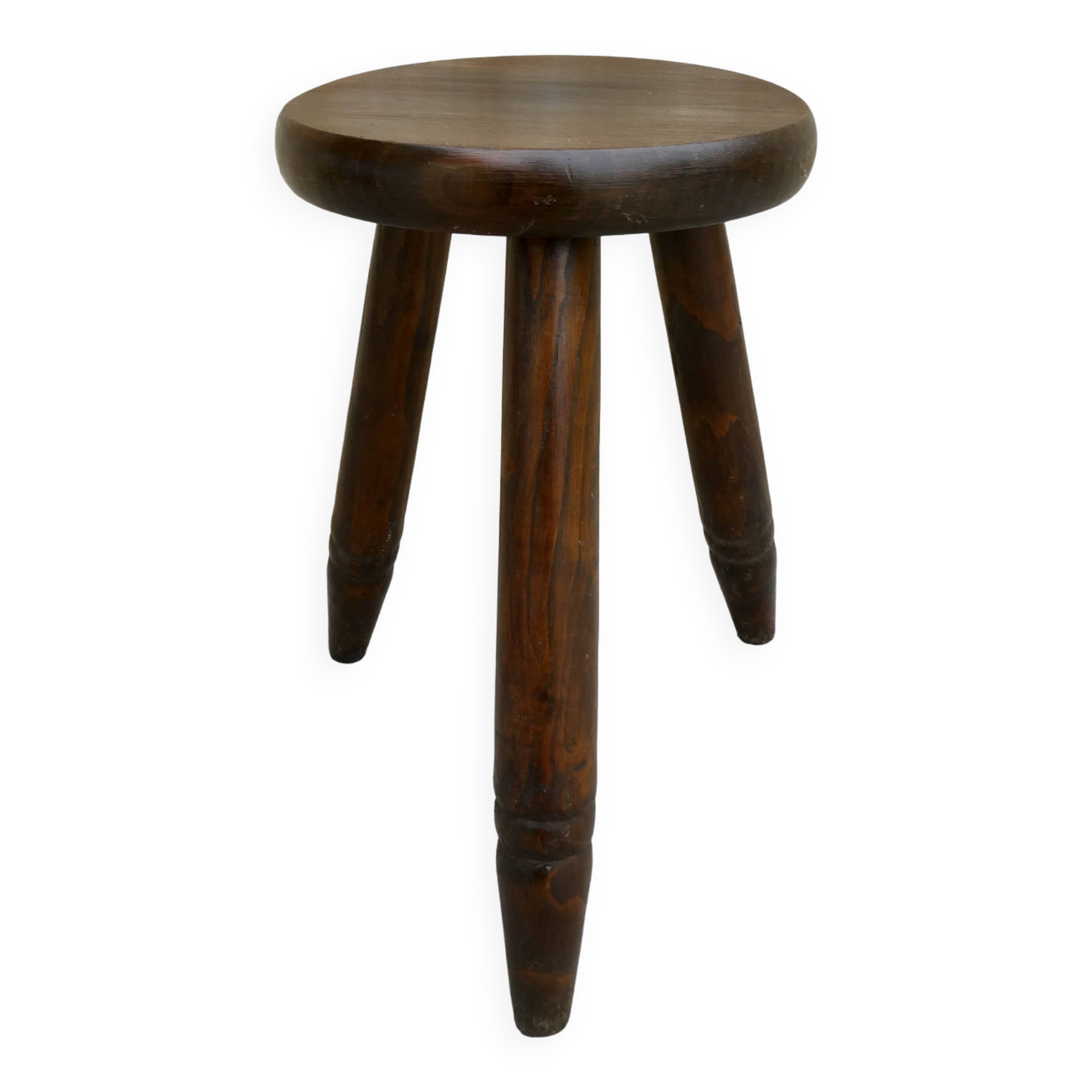 Tabouret tripode en bois massif des années 60