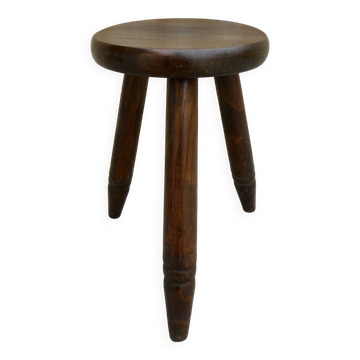 1960s solid wood tripod stool