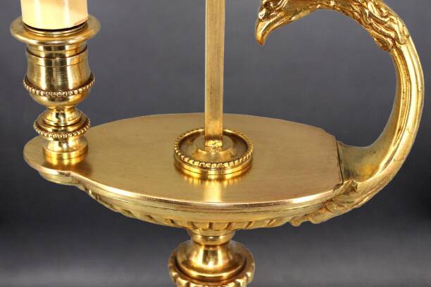 Bronze Gilt Bouillotte Lamp in Directoire Style "Lucien Gau"