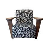 Art Deco Limed Oak Club Chair from De Coene, Belgium, 1930s