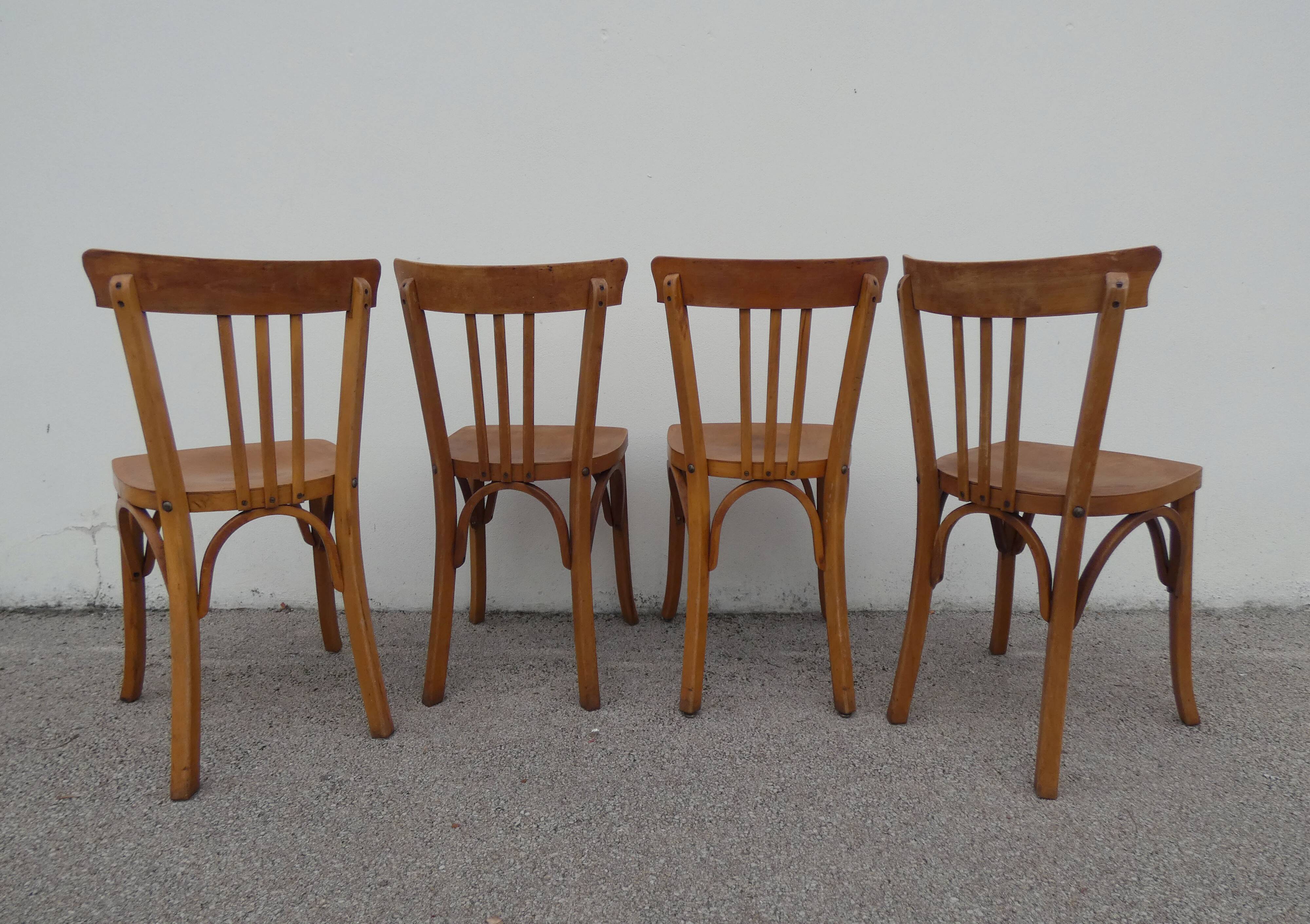 4 old vintage Luterma bistro chairs