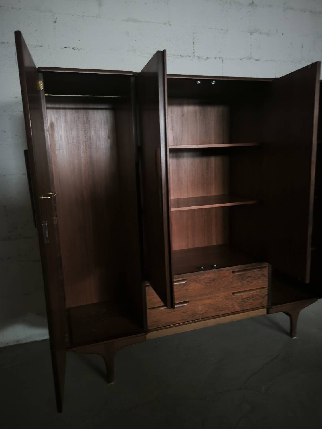 Vintage Scandinavian wardrobe in rosewood