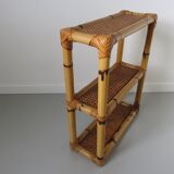 Rattan canning shelf, bamboo 60s 70s