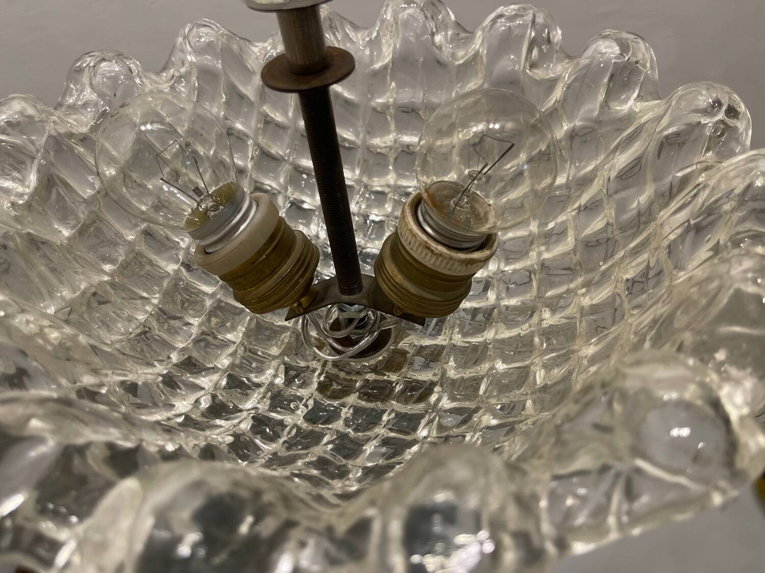 Barovier Murano Glass Pendant Light, Italy, 1940s