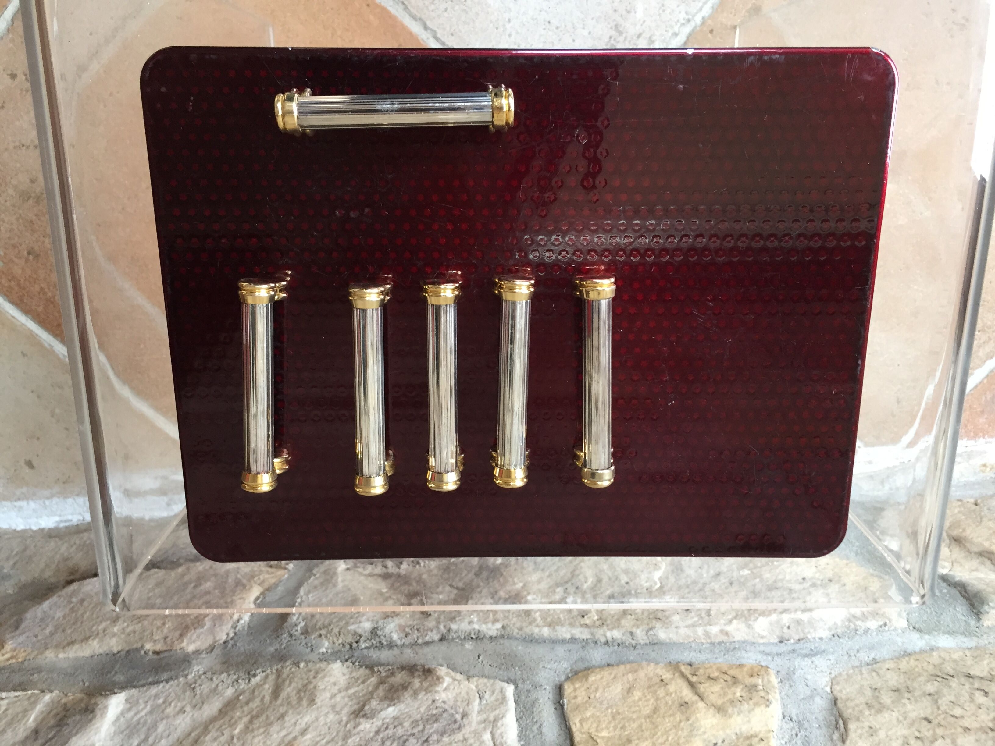 Lot of 12 crystal and gold metal knive holders
