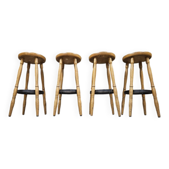 Set of 4 vintage 1970s bar stools