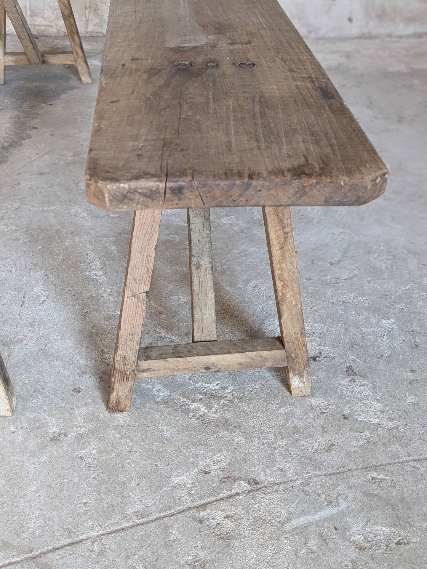 Pair of antique oak benches